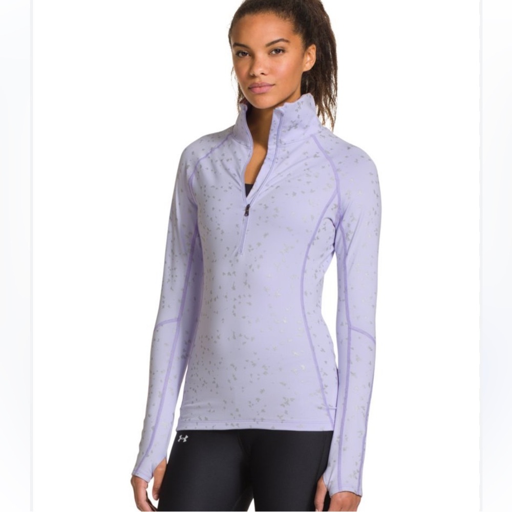 Under Armour ColdGear Cozy Shimmer 1/2 Zip Lilac Jacket Size Small